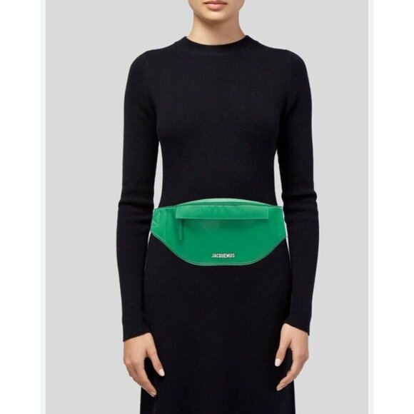 Jacquemus Handbags - Jacquemus La Banane Meunier Bumbag Belt Bag Kelly Green Crossbody Silver Logo